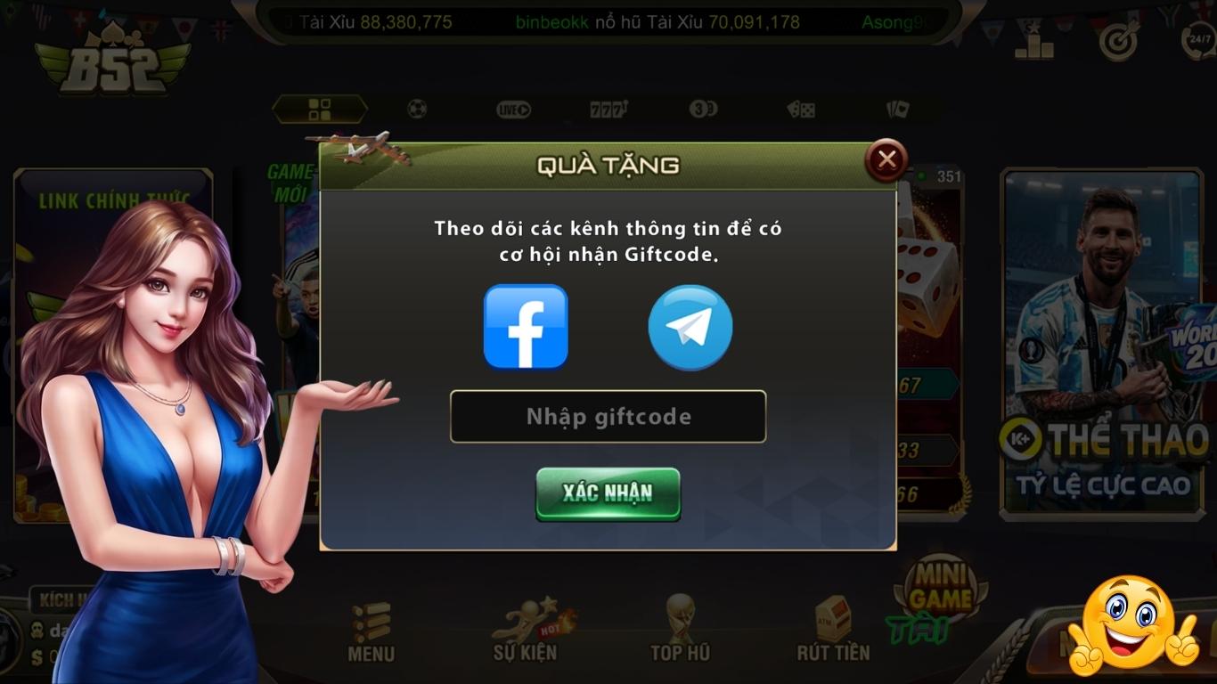 Cách nhập Giftcode B52 Club