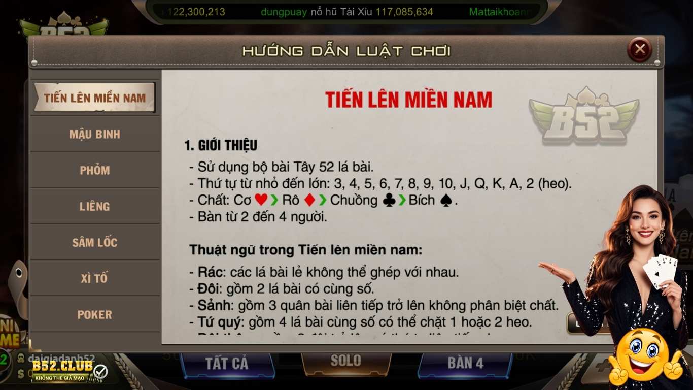 Tìm hiểu quy tắc chơi game bài Tiến Lên Miền Nam B52 Tìm hiểu quy tắc chơi game bài Tiến Lên Miền Nam B52